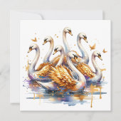 7羽のスワンが泳ぐ | クリスマスの12日 シーズンカード (正面)