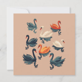 7羽のスワン・カットアウト・ステンシルスタイル5 シーズンカード