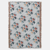 7羽の白鳥が泳ぐ切り抜きステンシルスタイル6 スローブランケット (正面縦)