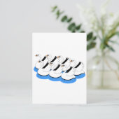 7羽の白鳥が泳ぐ ポストカード (スタンド正面)