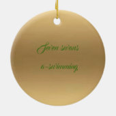 7羽の白鳥の水泳の金ゴールドのクリスマスの装飾 セラミックオーナメント (裏面)