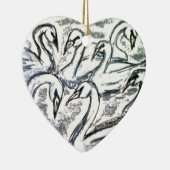 7羽の白鳥水泳 セラミックオーナメント (右)