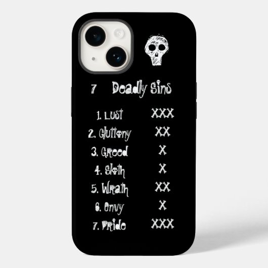 7致命的な罪Tシャツ Case-Mate iPhoneケース (裏面)