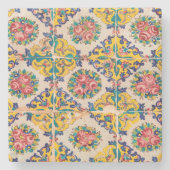 7色のペルシャ人のタイル ストーンコースター (正面)