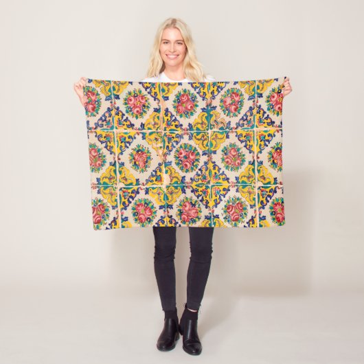 7色のペルシャ人のタイル フリースブランケット (インサイチュ)