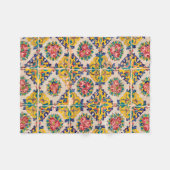 7色のペルシャ人のタイル フリースブランケット (正面(横))