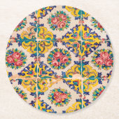 7色のペルシャ人のタイル ラウンドペーパーコースター (正面)