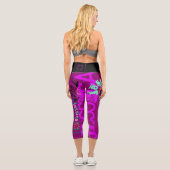 7色パーソナライズされたの選択Lの繰り返し名前 カプリレギンス (裏面)