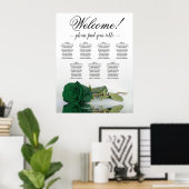 7表エメラルドグリーンバラ結婚の座席表 ポスター (ホームオフィス)