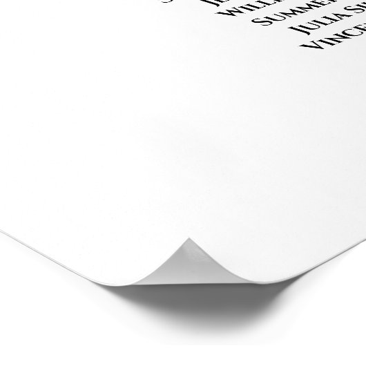 7表ラベンダーフローラ結婚の座席表 ポスター (角)