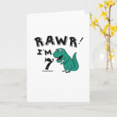 7誕生日の恐竜のプレゼント7歳の少年 カード (黄色い花)