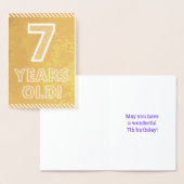7誕生日はっきりした- "7歳！" ゴールドフォイルカード 箔カード (ディスプレー)