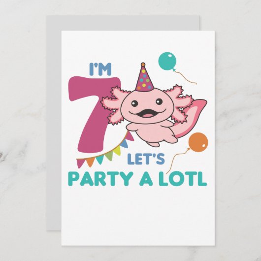 7誕生日アクソロテルセブンオールドスウィートアクソロテルス 招待状 (正面/裏面)