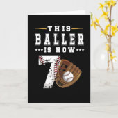 7誕生日ギフト野球選手7歳の少年 カード (黄色い花)