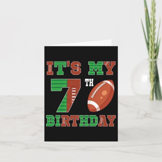 7誕生日サッカーテーマ7歳サッカーPl カード (正面)