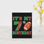 7誕生日サッカーテーマ7歳サッカーPl カード (黄色い花)