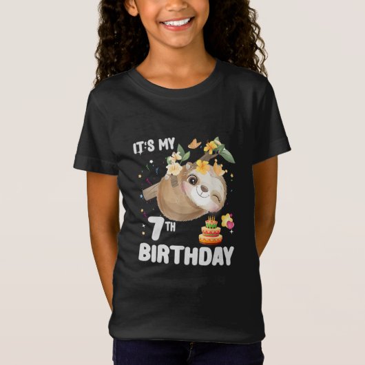 7誕生日スロッスガールパーティーかわいいスロッス恋人 Tシャツ (正面)
