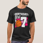 7誕生日バスケットボール誕生日7歳ガール Tシャツ (正面)