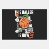 7誕生日バスケットボール選手おもしろい7歳 ラッピングペーパーシート (正面3)