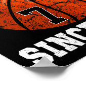 7誕生日バスケットボール選手七歳ヴィンテージ ポスター (角)