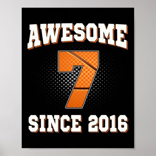 7誕生日バスケットボール7歳素晴らしから ポスター (正面)