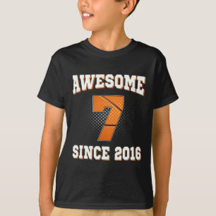 7誕生日バスケットボール7歳素晴らしから Tシャツ