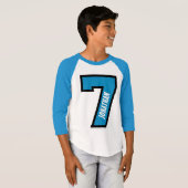 7誕生日ボーイスポーツNumber 7年A04 Tシャツ (正面フル)