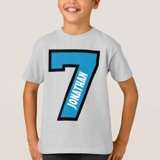 7誕生日ボーイスポーツNumber 7年A04 Tシャツ (正面)