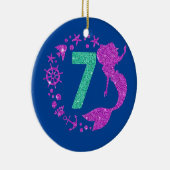 7誕生日マーメイドガール7歳7 セラミックオーナメント (右)