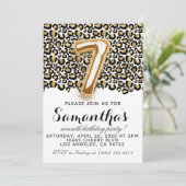 7誕生日レオパードアニマルプリント招待状 招待状 (スタンド正面)