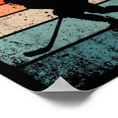 7誕生日レトロアイスホッケー7歳ボーイガール ポスター (角)