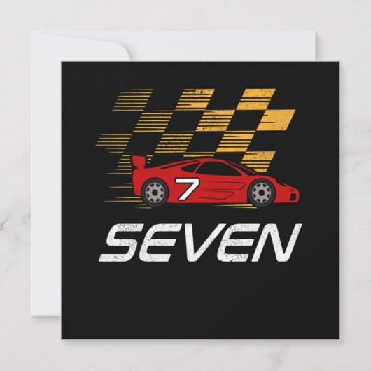 7誕生日レーシングカーギフト7年レースドライバー 招待状 (正面)