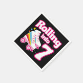 7誕生日ローラースケートで滑る7歳スケートボール スタンダードカクテルナプキン (角)