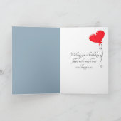 7誕生日向けハート風船付き少女 カード (内部)