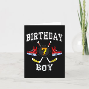 7誕生日少年 – アイスホッケー7歳の子供 カード