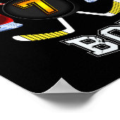 7誕生日少年 – アイスホッケー7歳の子供 ポスター (角)