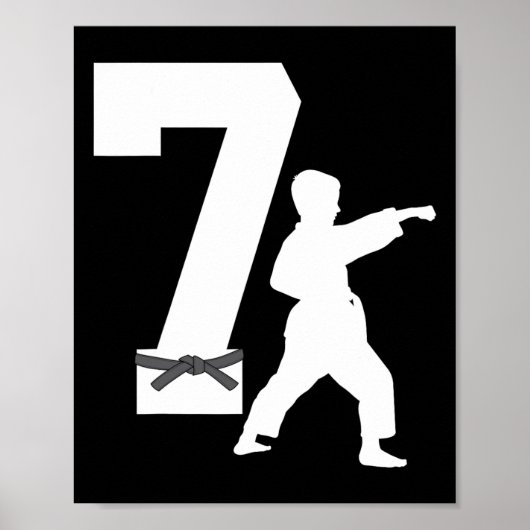 7誕生日空手テコンドー7歳の少年キッズ ポスター (正面)