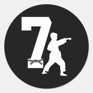 7誕生日空手テコンドー7歳の少年キッズ ラウンドシール