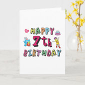 7誕生日7歳おめでとう カード (黄色い花)