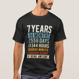 7誕生日7歳ヴィンテージレトロ84カ月 Tシャツ