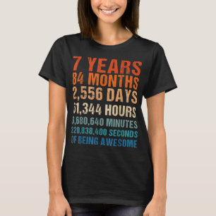 7誕生日7歳ヴィンテージレトロ84カ月F Tシャツ
