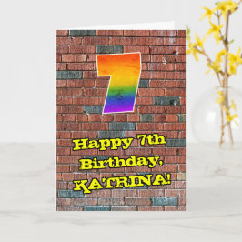 7誕生日:おもしろいグラフィティインスパイアレインボー7 カード