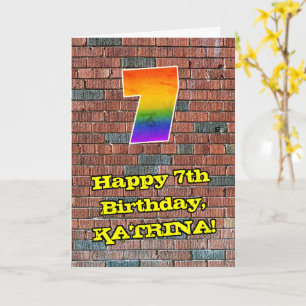 7誕生日:おもしろいグラフィティインスパイアレインボー7 カード