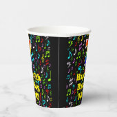 7誕生日:おもしろい音符パターン、レインボー7 紙コップ (右)