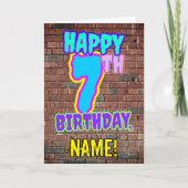 7誕生日-おもしろい、アーバングラフィティインスパイアルックス カード (正面)