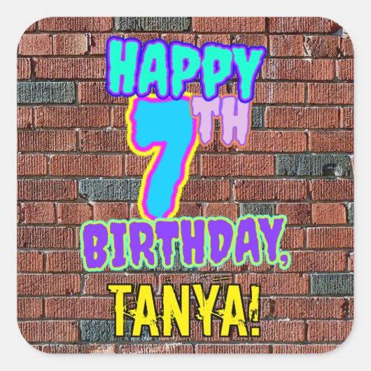 7誕生日-おもしろい、アーバングラフィティインスパイアルックス スクエアシール (正面)