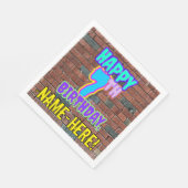 7誕生日~おもしろい、アーバングラフィティインスパイアルック スタンダードランチョンナプキン (角)