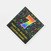 7誕生日-カラフル音楽シンボル、虹7 スタンダードランチョンナプキン (角)