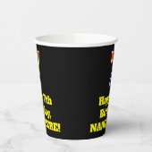 7誕生日:カラフル、おもしろい、エキサイティング、虹7 紙コップ (左)