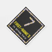 7誕生日:フローラ花数名前をカスタムする スタンダードランチョンナプキン (角)